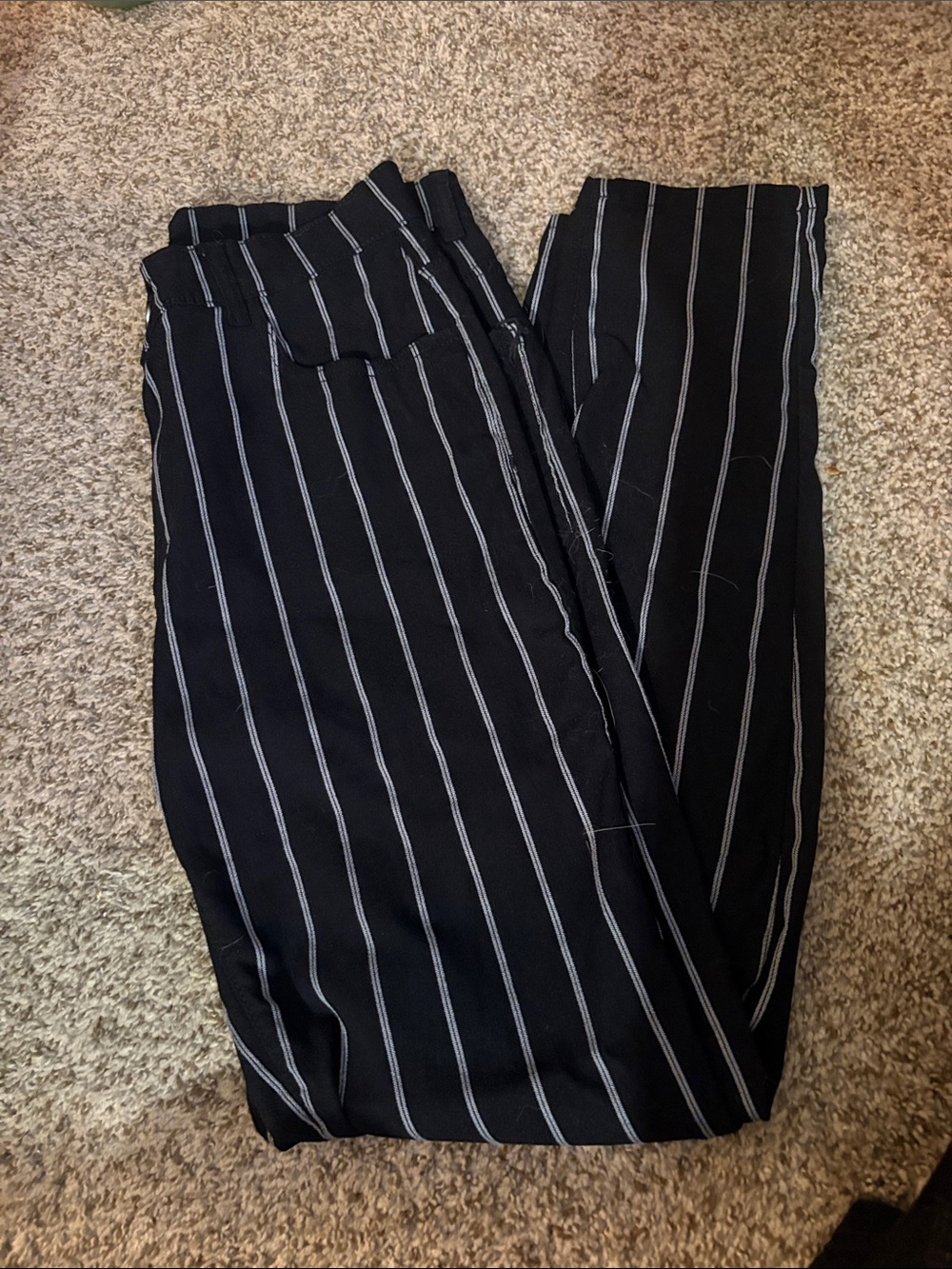 Black Pinstripe Trousers